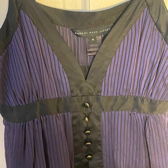 Marc by Marc Jacobs Silk Striped Top Size 6 - Picture 3 of 3